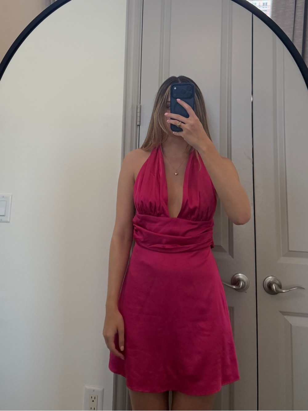 Forever 21 Fuchsia Halter Mini Dress